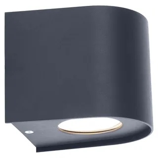 LED Außen-/Wandleuchte "ALECTO", Außenwandlampe im Modern Style, aus Metall und Kunststoff in schwarz, 10 cm hoch, Maße 10,5 x 11,7 cm, mit LED Platine - Schwarz