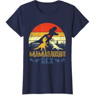 Muttertag Mamasaurus Vintage T-Rex Dinosaur Mama Mothers Day T-Shirt, Damen, Marineblau, M