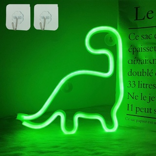 Dinosaurier Neonlicht Niedliche LED Neonschild Grünes Neonlicht USB Batteriebetriebenes Wand Neonlicht Dinosaurier Nachtlicht für Kinder Schlafzimmer Dekor Leuchten Dinosaurier Geschenke für Party