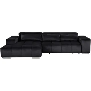 Livetastic Ecksofa , Schwarz , Metall , Uni , Ottomane links, L-Form , 307x186 cm , Made in Eu , elektrischer Sitzvorzug , Wohnzimmer, Sofas & Couches, Wohnlandschaften, Ecksofas