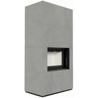 Kratki Kaminbausatz | FLOKI BOX | 8 kW | Glas vorne | Cemento Grigio