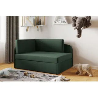 Kaiser Möbel Kinderbett Kindersofa mit schlaffinktion und bettkasten BETTY wachsendes Bett Links Grün - Grün