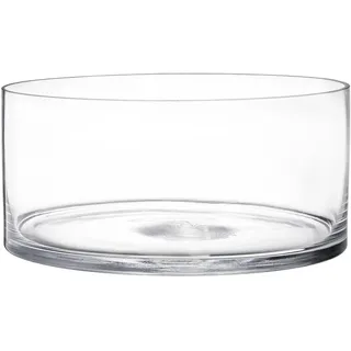 YOUEON Breite Glasvase, Zylindervase, 10,2 cm hoch x 20,3 cm breit, Blumenglasvase, Zylinderglas-Terrarium, dekorative Blumenvase, Tafelaufsatz für Hochzeiten, Veranstaltungen, Stumpenkerze,