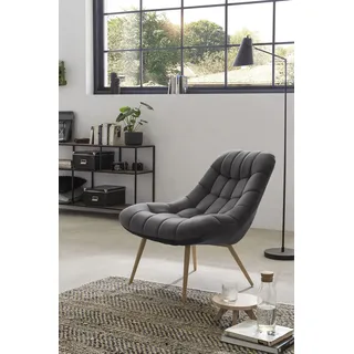 SalesFever Relaxsessel Toulon Polyester 76 x 85 x 85,6 cm Grau mit XXL-Steppung