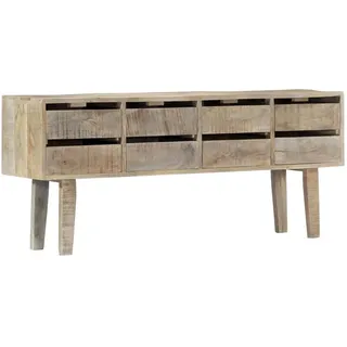 Sideboard 140×30×60 cm Massivholz Mango - Braun, Bunt