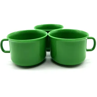 3 Stück Tasse 150 ml Camping Picknickgeschirr Plastiktasse Kunststoffgeschirr für Groß und Klein, Mehrweg Farbe grün