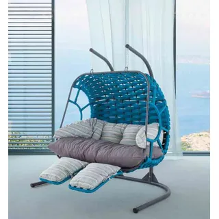Hängekorb Schaukel Sessel Hängestuhl Gartensessel Hängesessel Hängeschaukel JVmoebel - Blau