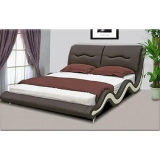 Wasserbett Bett Betten Komplett Lederbett Polsterbett Wasserbetten Neu LOUIS - Braun