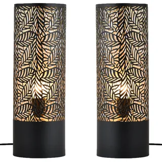 2er Set Skandinavische Deko Tischlampe Nachttischlampe Verdure Gross Schwarz - Schwarz