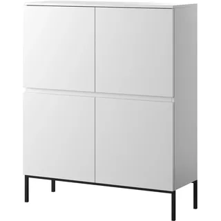 Selsey Highboard 100 x 122 cm Weiß / Schwarz