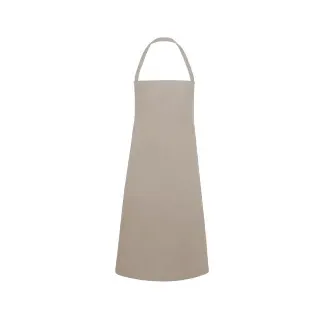 Karlowsky Basic Latzschürze, 75 x 100 cm, Küchenschürze mit Bändern aus Schürzenstoff, Farbe: sand