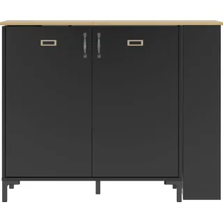 Gami Bartisch »Manchester« Bar schwenkbar 2 Türen, schwarz