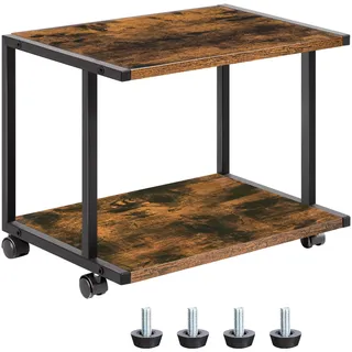 HOOBRO Druckertisch, Druckerständer mit verstellbaren Füßen und arretierbaren Rädern, Druckerwagen Industrie-Design, 42 x 28 x 33 cm, für Büro, Fax, Kopierer, Scanner EBF42PS01