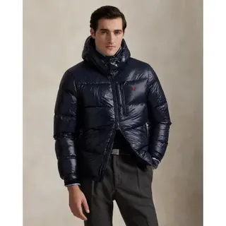 Polo Ralph Lauren für Herren. 710968281002 Gorham glänzende marineblaue Daunenjacke (XL), Lässig, Nachhaltig, Recyceltes Nylon
