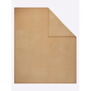 IBENA Porto Decke 150x200 cm – Baumwollmix weich, warm & waschbar, Kuscheldecke cognac einfarbig