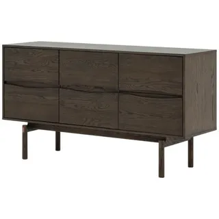 Woodek Sideboard Celeste, Braune Massiveiche , Holz , Echtholz,Eiche , 45x82x150 cm , FSC 100% , Kleinmöbel, Kommoden, Sideboards