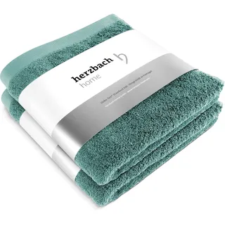 herzbach home Pura Handtuch 50 x 100 cm grün