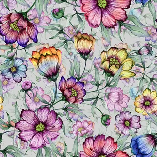 ReWallpaper Selbstklebende Tapete Blumen Lila Vintage Bunt Klebefolie Möbel Blätter Grün für Schrank Ornamente Blumentapete Kinderzimmer Mädchen 44.5CMx3M Wasserfeste Tapete für Badezimmer