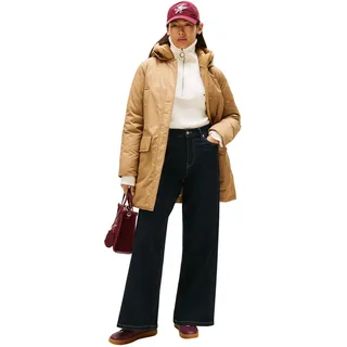 Tommy Hilfiger Damen Parka Padded Nylon mit Kapuze, Beige (Safari Canvas), XXL