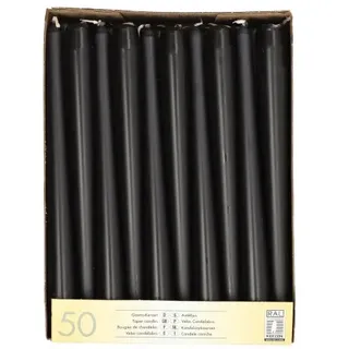 Papstar Leuchterkerzen 25 cm 100 St. schwarz