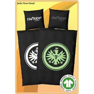 Eintracht Frankfurt Bettwäsche BIO Baumwolle Plastikfrei Glow leuchtet Gr: 135x200cm