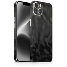 TF Skins Skin passend für das iPhone 14 Plus+ Skin/Schutzfolie für die Rückseite und Seiten in edler Optik inkl. Kameraschutz Schutz vor Kratzern (Shadow Black)