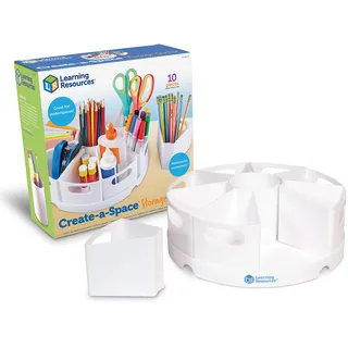 Learning Resources Create-A-Space Stiftehalter mit Utensilien-Center (Weiß), Stiftaufbewahrung, Tisch-Organizer, Ideal für Klassenzimmer und Schreibtisch, abwischbarer Kunststoff, 10-teiliges Set