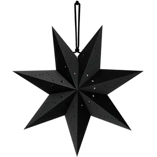 Papiersterne Weihnachts Deko, Faltstern Weihnachten, 7 zackig Papier Stern Dekoration, Schwarz Weihnachtsstern zum Aufhängen, 45 cm Papier Sterne geeignet für Weihnachts Hochzeit Geburtstag Tischdeko