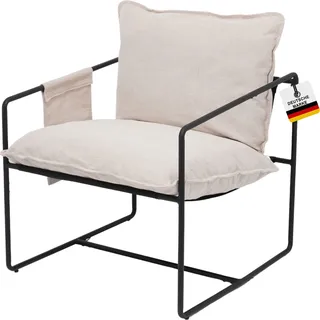 Albatros Designer Vintage Sessel Breston, hochwertiger Stoff Bezug in Braun, sehr bequem, Relaxsessel Loungesessel für Wohnzimmer, Schlafzimmer oder als Fernsehsessel