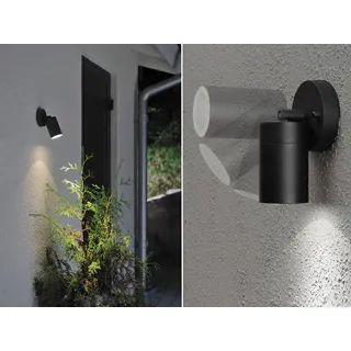 2er Set Aluminium Wandspot MODENA schwarz GU10 Höhe 15 cm IP44 Außenleuchten