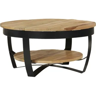 vidaXL Couchtisch Raues Massives Mangoholz 65x32 cm - Bronze