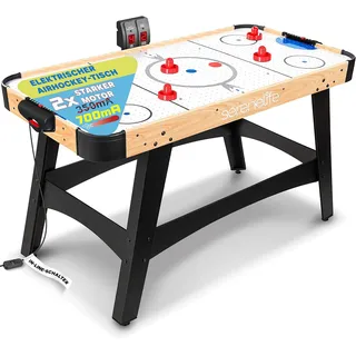 SereneLife Airhockey Tisch mit Luft - Air Hockey Spieltisch mit 700mA Motor, Tisch Hockey mit LED- Punktezähler Anzeige, 4 Schläger & 2 Pucks, Kompakt, für Kinder & Erwachsene, Verstellbare Füße