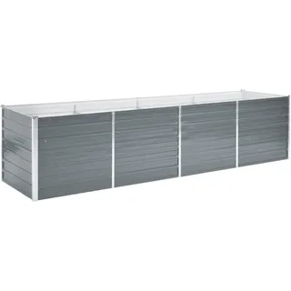 vidaXL Garten-Hochbeet Verzinkter Stahl 320x80x77 cm Grau