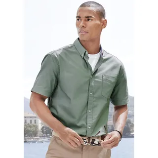 H.I.S. H.I.S Kurzarmhemd »regular-fit« mit Button-down-Kragen, reine Baumwolle, grün