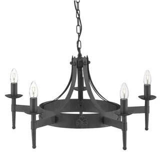 Kronleuchter , Schwarz , Metall , 38 cm , Lampen & Leuchten, Innenbeleuchtung, Hängeleuchten, Kronleuchter