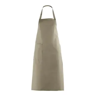 Leiber Latzschürze, ca. 100 cm lang, mit Tasche, Schürze ideal für die Gastro und Lebensmittelindustrie, Farbe: sand