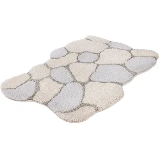 KLEINE WOLKE Badematte Brick Grau/Weiß 22 x 22 cm