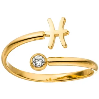 Purelei Sternzeichen Ring Fisch (Gold) – Wasserfester Damenring aus langlebigem Edelstahl – Verstellbare Ringe von Größe 60 bis 66 – Modeschmuck für deinen individuellen Look