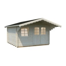 PALMAKO Blockbohlenhaus »Sally«, Holz, BxHxT: 426 x 256 x 360 cm (Außenmaße inkl. Dachüberstand) - braun