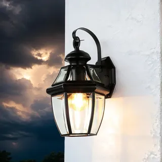 Wandlampe Wandleuchte Außenlampe Schwarz IP23 Vintage E27 Garten Haus Laterne