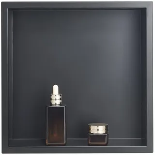 Vevor Duschnische, 10,16x33,02x33,02 cm, versenkte Wandnische, Duschregal aus Edelstahl, Seifen- & Shampoo-Aufbewahrungsorganizer, langlebig, schwarz für Badezimmer