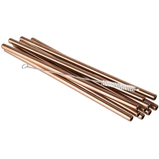 APS Trinkhalme Edelstahl 10 St. Ø 8 mm Länge 21,5 cm Kupfer-Look
