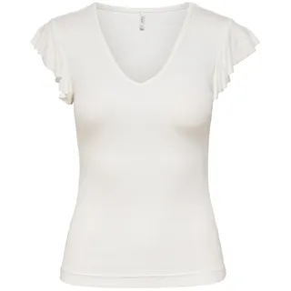 Only Damen T-Shirt ONLBELIA, Weiß 15227187 M