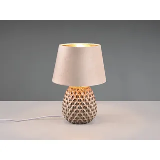 Trio Leuchten - Klassisch I Antik Klassische Tischlampe beige 35 cm - Betty I Wohnzimmer I Schlafzimmer - Keramik Rund - LED geeignet E27 - Beige