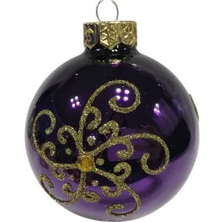 Christbaumkugel Lafiora Glas Ø 6 cm lila Glitzer