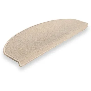 Brielle Stufenmatten Grau für Treppenstufen 15er-Set 65 x 24 cm – rutschfest & selbstklebend, halbrund, Treppenteppich mit Trittschalldämmung, Treppenschutz