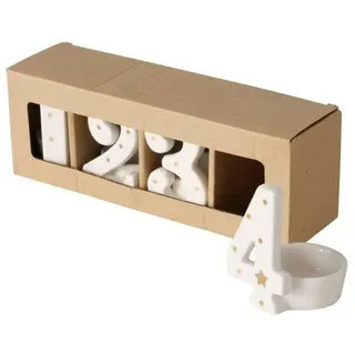 Boltze Home Adventskerzenhalter Numero , Keramik , 8.5 cm , Dekoration, Weihnachtsdekoration, Adventskränze