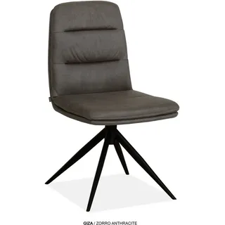 omg design Esszimmerstuhl Giza Polyester anthrazit 2er Set