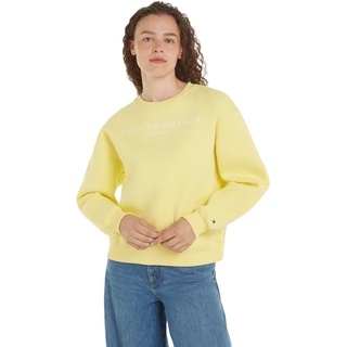 Tommy Hilfiger Damen Sweatshirt ohne Kapuze, gelb (Yellow Tulip), S