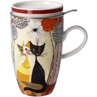 Goebel Rosina Wachtmeister Teetasse mit Deckel und Sieb Soffioni aus Fine Bone China, Maße: 11,5cm x 8cm x 14cm, 66-861-07-1